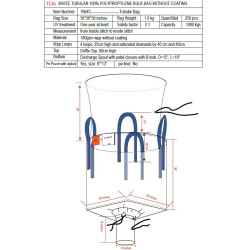 #1964C FDA SAC CONTENEUR J/G 27 UV UNIQUE CIRCULAIRE <br>36X36X36 (1000 KG)