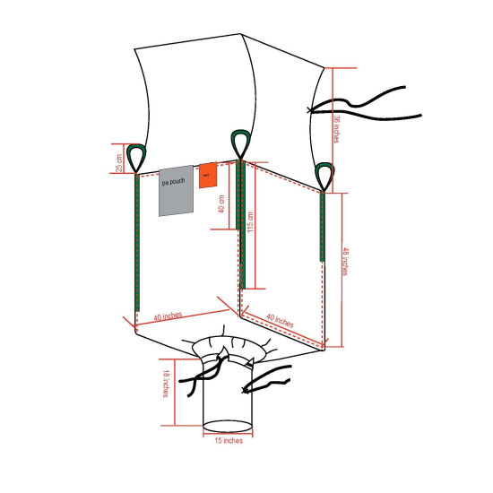 #1991 SAC CONTENEUR J/G 44 UV LAMINE <br>40X40X48 #1991 SAC CONTENEUR J/G 44 UV LAMINE <br>40X40X48