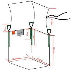 #363636OP-RIGIDE SAC CONTENEUR AVEC PANNEAU DE PLASTIQUE RIGIDE ET LINER <br>36X36X36 BOARD+LINER