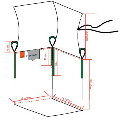 #363636OP-RIGIDE SAC CONTENEUR AVEC PANNEAU DE PLASTIQUE RIGIDE ET LINER <br>36X36X36 BOARD+LINER