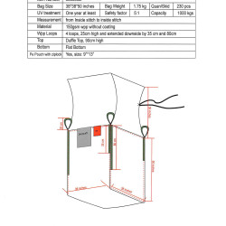 #383850JP CONT.BAG D/S 41.7 UV SINGLE USE <br>38X38X50 (1000KG) #383850JP CONT.BAG D/S 41.7 UV SINGLE USE <br>38X38X50 (1000KG)