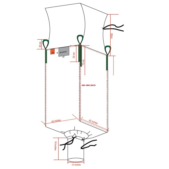 #424280JG SAC CONTENEUR J/G UV UNIQUE <br>42X42X80 (baffle)