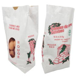 #5371-CANROUGE SAC PAPIER PATATE ROUGE STOCK AVEC FENETRE <br>10LB 