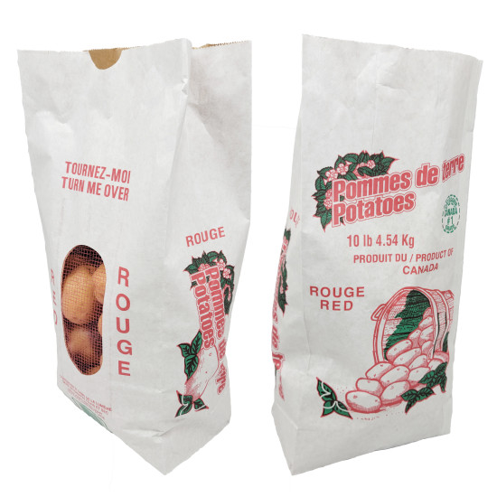 #5371-CANROUGE SAC PAPIER PATATE ROUGE STOCK AVEC FENETRE <br>10LB #5371-CANROUGE SAC PAPIER PATATE ROUGE STOCK AVEC FENETRE <br>10LB