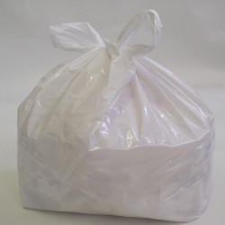 #6760F SAC PLASTIQUE BRETELLE FORT S4 BLANC <br>11X6X21, 1MIL