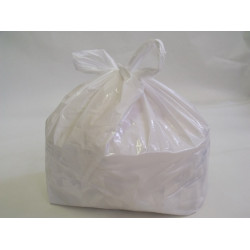 #6760F SAC PLASTIQUE BRETELLE FORT S4 BLANC <br>11X6X21, 1MIL