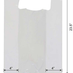 #6766 WHITE PLASTIC T-SHIRT BAG S5 <br>12X7X21 0.8MIL #6766 WHITE PLASTIC T-SHIRT BAG S5 <br>12X7X21 0.8MIL