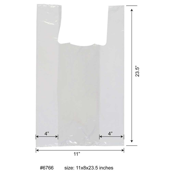 #6766 BLANC SACS PLASTIQUE A BRETELLE S5 <br>12X7X21 0.8MIL #6766 BLANC SACS PLASTIQUE A BRETELLE S5 <br>12X7X21 0.8MIL