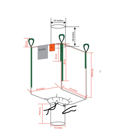 #68584-10 BIG BAG (SPOUT/SPOUT) MULTIPLE USE <br>40X40X48 GANSE 10 #68584-10 BIG BAG (SPOUT/SPOUT) MULTIPLE USE <br>40X40X48 GANSE 10