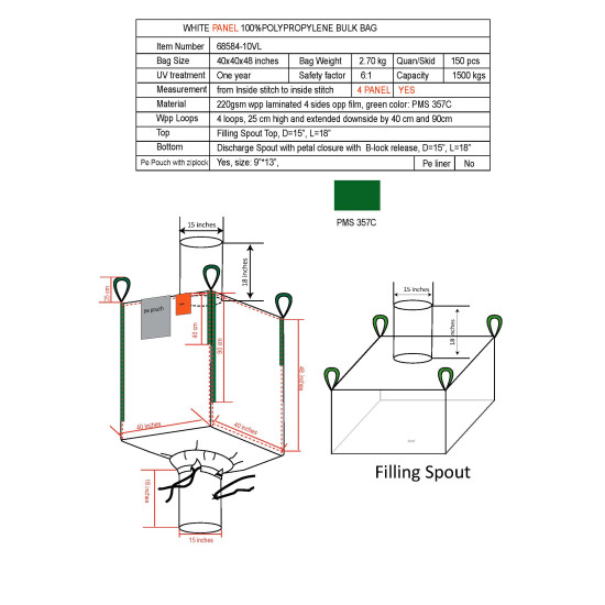 #68584-10VL S.CONT.G/G LAMINE VERT        USAGE MULTIPLE <br>40X40X48 GREEN
