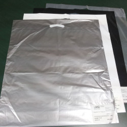 #7015 SILVER PLASTIC SHOPPING BAG <br>20X23+5 1.75MIL