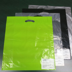 #7019 GREEN PLATIC SHOPPING BAG <br>16X18+4 1.5 MIL #7019 GREEN PLATIC SHOPPING BAG <br>16X18+4 1.5 MIL