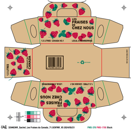 #71.5CKFRN PANIER 1.5 LT BRUN FRAISES CANADA NO.1 <br>1.5LT FRAISES #71.5CKFRN PANIER 1.5 LT BRUN FRAISES CANADA NO.1 <br>1.5LT FRAISES