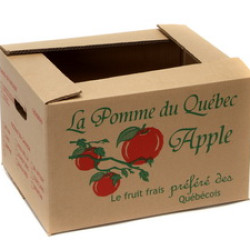 #7760 BOITE À POMME BRUNE 1 BOISSEAU <br>1 MIN./BUSH.