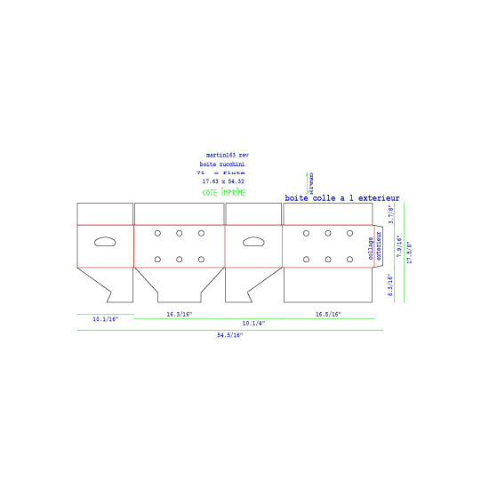#7850P BOITE À ZUCCHINI/LEGUME NON IMPRIMÉ <br>15 7/8