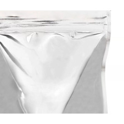 #ASUP58 POCHETTE BRILLANTE ARGENT STAND-UP (MÉTALISSÉE) <br>5x2.5x8