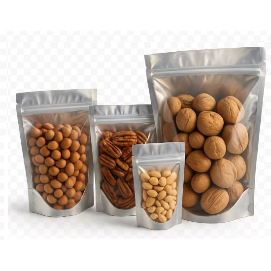 #ASUP710 POCHETTE BRILLANTE ARGENT STAND-UP (ALUMINUM) <br>7 1/2