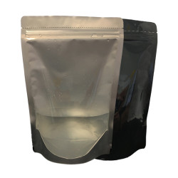 #ASUP710-BC POCHETTE DEBOUT 1 CÔTÉ NOIR/1 CÔTÉ TRANSPARENT <br>7.5 x 10.5