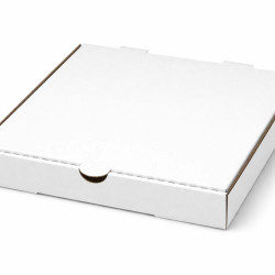 #B-PIZZA11BL BOÎTES À PIZZA BLANCHES EN CARTON ONDULÉ <br>11'' BLANC/WHITE