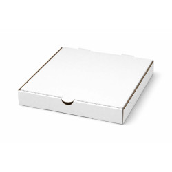 #B-PIZZA11BL BOÎTES À PIZZA BLANCHES EN CARTON ONDULÉ <br>11'' BLANC/WHITE