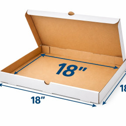 #B-PIZZA18-EB BOITE PIZZA BLANCHE 18 E FLUTE STOCK <br>18