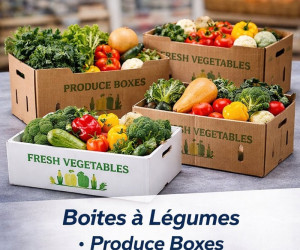 Boîtes de légumes frais
