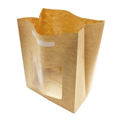 #CB SAC PAPIER BRUN UNI*          AVEC FENETRE <br>8 1/4