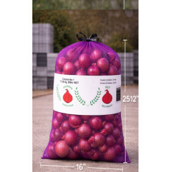 #M16ML SAC FILET OIGNONS 25 LB – MAILLE PP VIOLETTE AVEC BANDE IMPRIMÉE <br>16