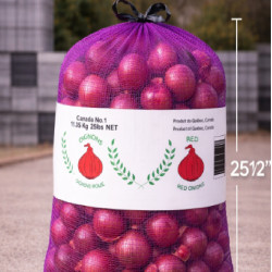 #M16ML SAC FILET OIGNONS 25 LB – MAILLE PP VIOLETTE AVEC BANDE IMPRIMÉE <br>16