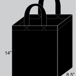 #NW12814 SAC A PROVISIONS NON-TISSES NOIR AVEC FOND RIGIDE 