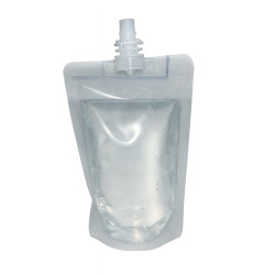 #PS250C_B POCHETTE LIQUIDE TRANSPARENTE 250ML + BOUCHON <br>100X160X300 MM EXT.