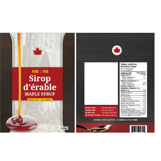 #PS250N POCHETTE SIROP D'ERABLE 2021 <br>250 ML  (120*170*75MM)