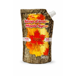 #PS540A_B POCHETTE SIROP D'ERABLE 540ML AVEC BOUCHON DANS LE BOITES <br>150X220X80MM OUTSIDE