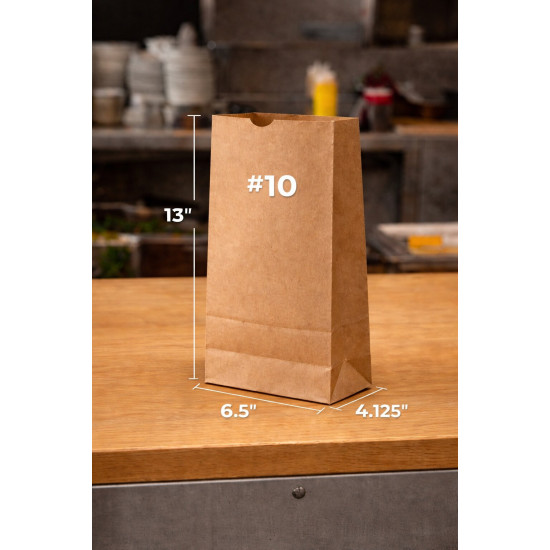 #SEP10 SAC PAPIER BRUN 1 PLI NO 10 SANS POIGNEE <br>6 3/8