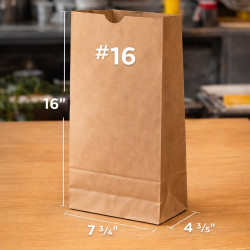 #SEP16 SAC PAPIER BRUN 1 PLI NO 16 SANS POIGNEE <br>7 3/4 #SEP16 SAC PAPIER BRUN 1 PLI NO 16 SANS POIGNEE <br>7 3/4