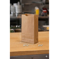 #SEP2 SAC PAPIER KRAFT BRUN 2 LB – SAC ALIMENTAIRE POUR RESTAURANTS <br>4 1/4