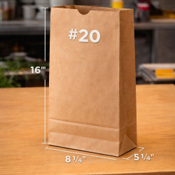 #SEP20 SAC PAPIER BRUN 1 PLI NO 20 SANS POIGNÉE <br>8 1/4 #SEP20 SAC PAPIER BRUN 1 PLI NO 20 SANS POIGNÉE <br>8 1/4