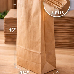 #SEP202 SAC PAPIER BRUN 2 PLIES NO 20 SANS POIGNEE <br>8.25X5.25X16 (#20) #SEP202 SAC PAPIER BRUN 2 PLIES NO 20 SANS POIGNEE <br>8.25X5.25X16 (#20)