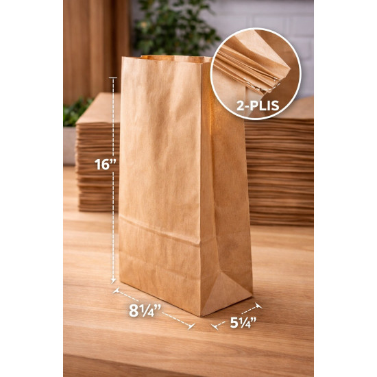 #SEP202 SAC PAPIER BRUN 2 PLIES NO 20 SANS POIGNEE <br>8.25X5.25X16 (#20) #SEP202 SAC PAPIER BRUN 2 PLIES NO 20 SANS POIGNEE <br>8.25X5.25X16 (#20)