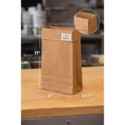 #SEP62 SAC PAPIER BRUN 2 PLIES       NO 6 <br>6