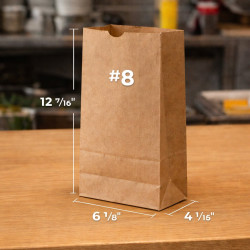 #SEP8 SAC PAPIER BRUN 1 PLI NO 8 SANS POIGNEE <br>6 1/8 #SEP8 SAC PAPIER BRUN 1 PLI NO 8 SANS POIGNEE <br>6 1/8