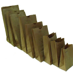 #SEP82 SAC PAPIER BRUN 2 PLIES       NO 8 SANS POIGNEE <br>6.5X4X13 (8 LBS)