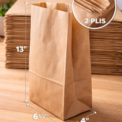 #SEP82 SAC PAPIER BRUN 2 PLIES NO 8 SANS POIGNEE <br>6.5X4X13 (8 LBS) #SEP82 SAC PAPIER BRUN 2 PLIES NO 8 SANS POIGNEE <br>6.5X4X13 (8 LBS)