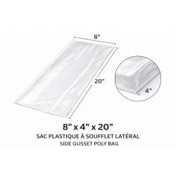 #SP12 SAC PLASTIQUE TRANSPARENT 12 LB À SOUFFLET LATÉRAL <br>8