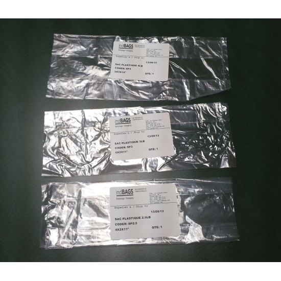#SP4 SAC PLASTIQUE 4LB FDA <br>5X3X12 #SP4 SAC PLASTIQUE 4LB FDA <br>5X3X12