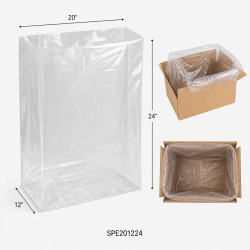 #SPE201224 SAC PLASTIQUE TRANSPARENT 2MIL EN ROULEAU FDA <br>20