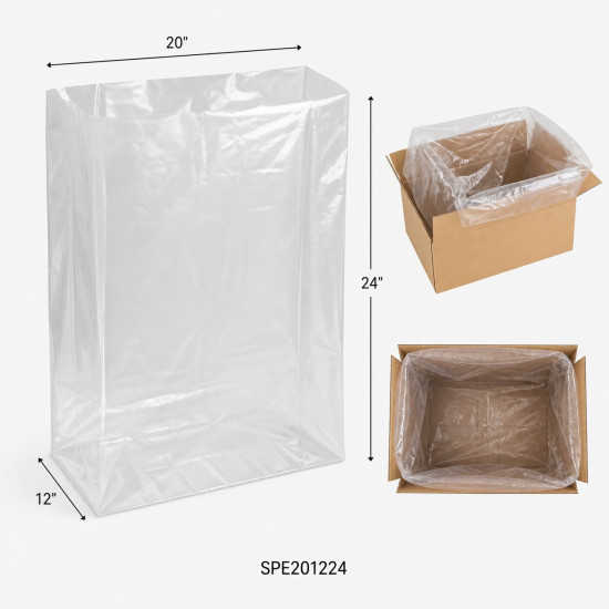 #SPE201224 SAC PLASTIQUE TRANSPARENT 2MIL EN ROULEAU FDA <br>20