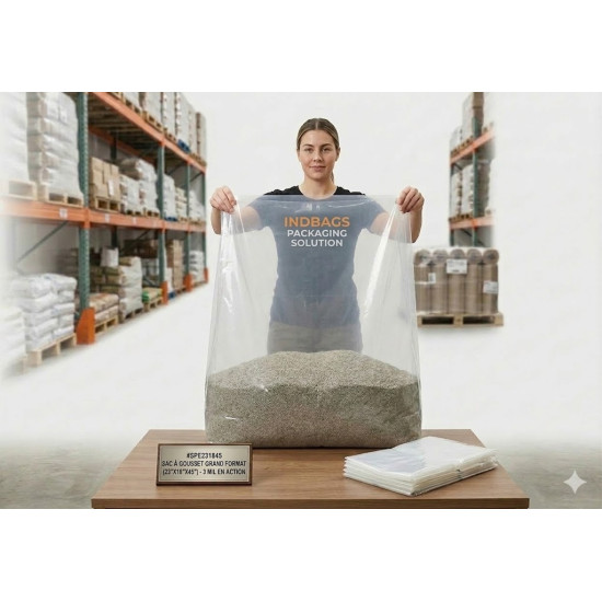 #SPE231845 SAC PLASTIQUE CLAIRE  EN ROULEAU <br>23