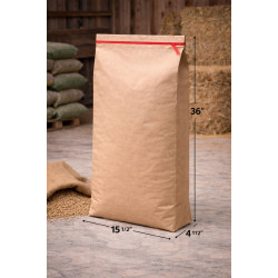 #SPL15436 SAC POLYPROPYLÈNE TISSÉ LAMINÉ PAPIER BRUN AVEC EASY OPEN <br>15 1/2