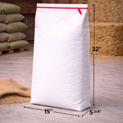 #SPLB155.7532 SAC POLYPROPYLÈNE TISSÉ LAMINÉ PAPIER BLANC AVEC EASY OPEN <br>15